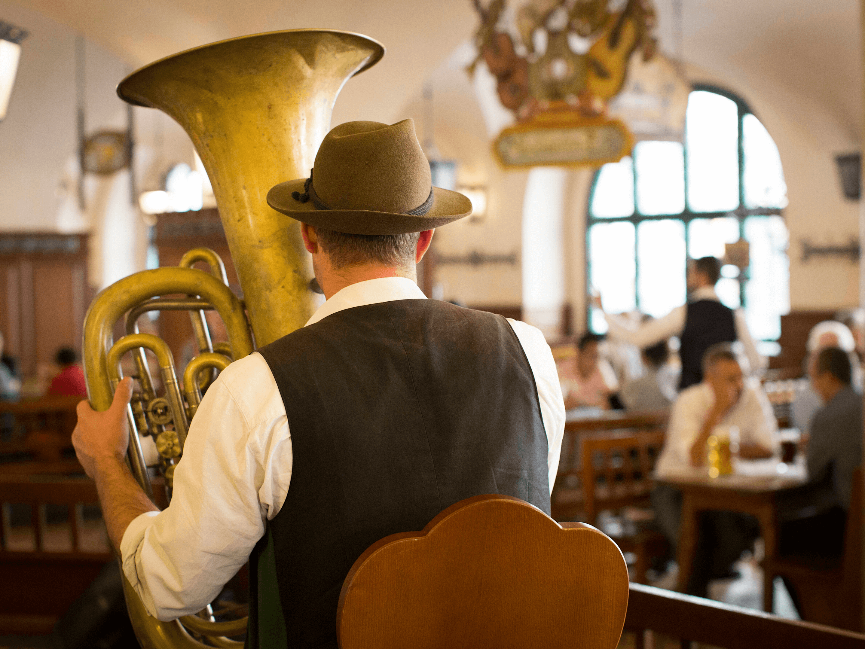 Man Playing Bavarian Music in Munich