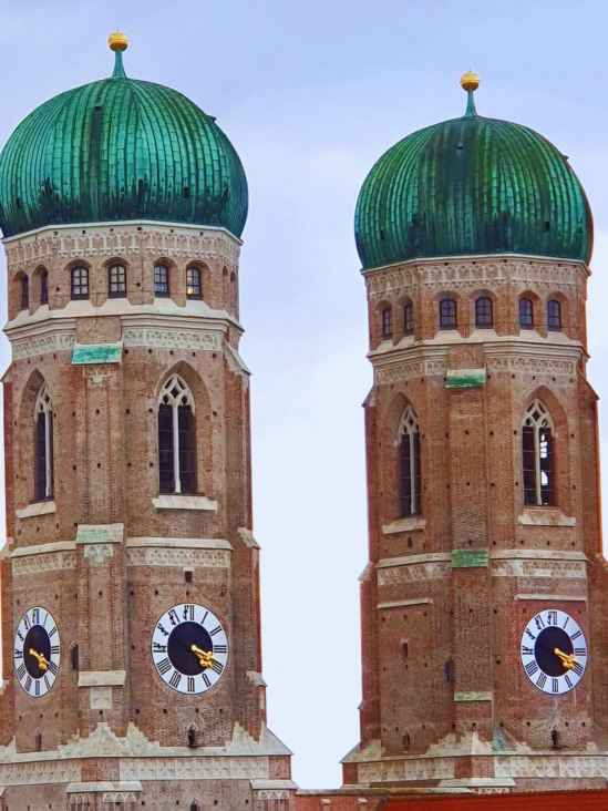 Towers of Frauenkirche on a Walking Tour in Munich