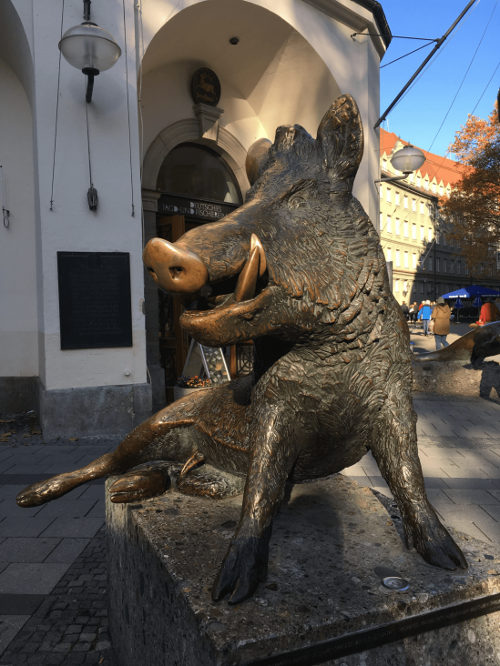 Wild Boar in Munich in Front of Museum for Hunting and Fishing