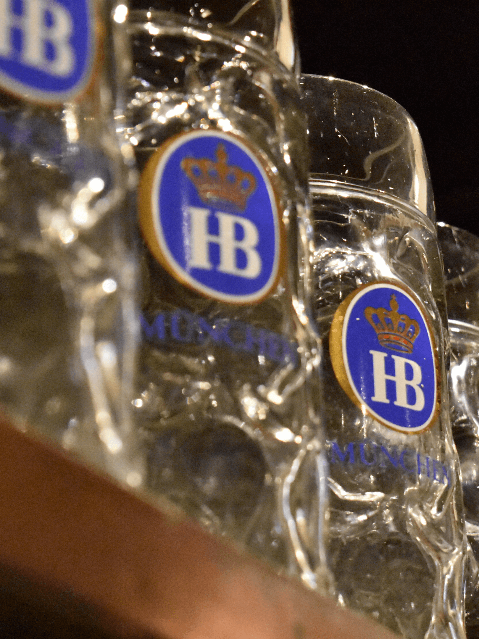 Beer Glasses at the Hofbräuhaus beer hall in Munich