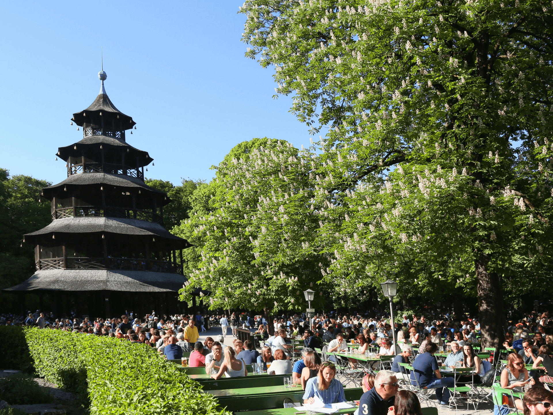 Beer Garden at the Chinese Tower in Munich